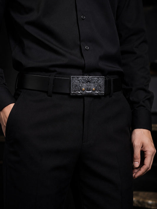 Guardian Beast Sword Silver Biker Belt — alternate product view 1