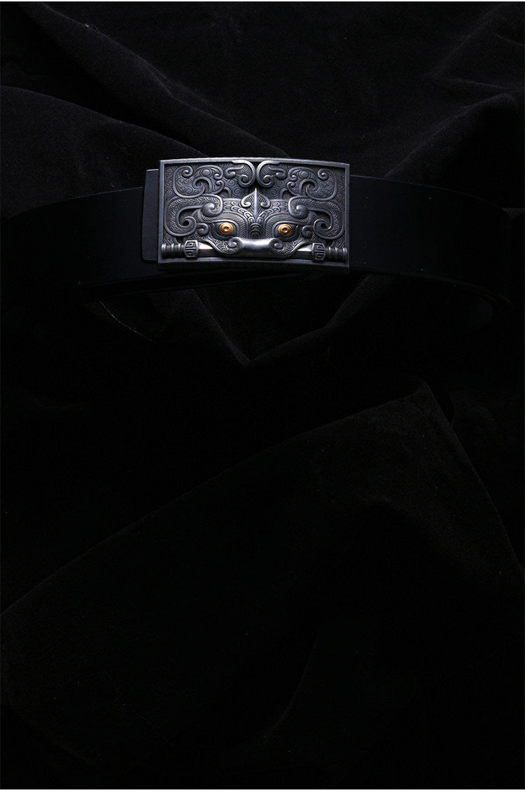 Guardian Beast Sword Silver Biker Belt — detail view 1
