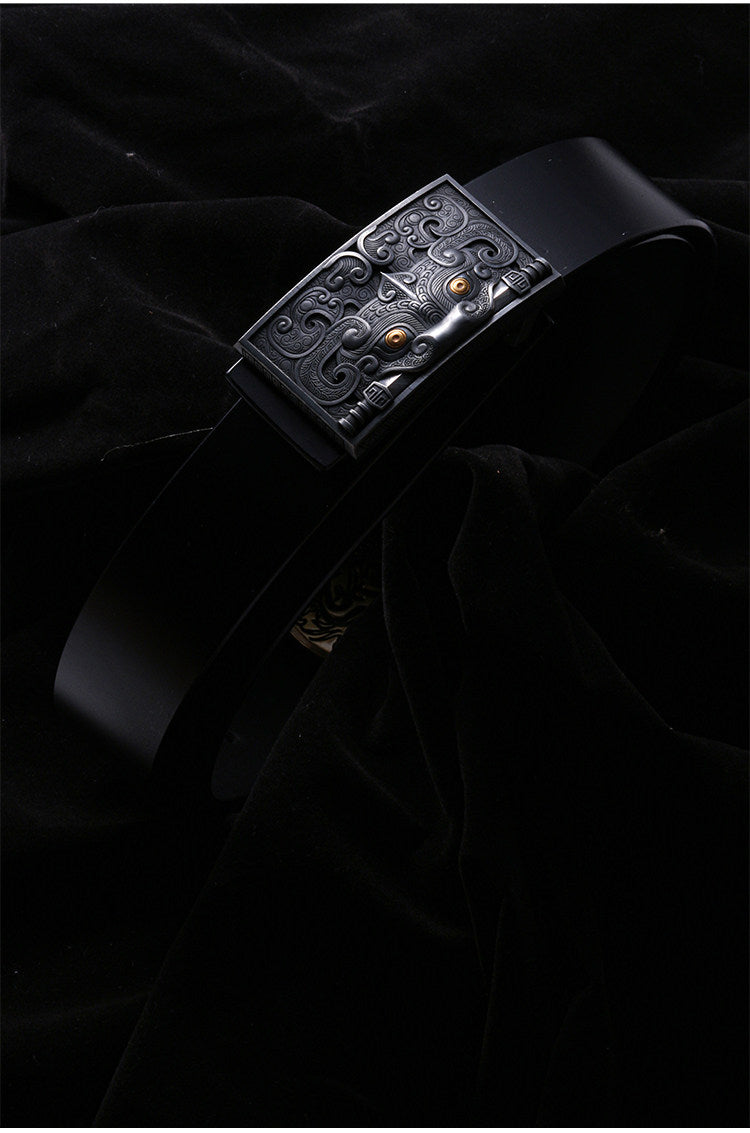 Guardian Beast Sword Silver Biker Belt — detail view 2
