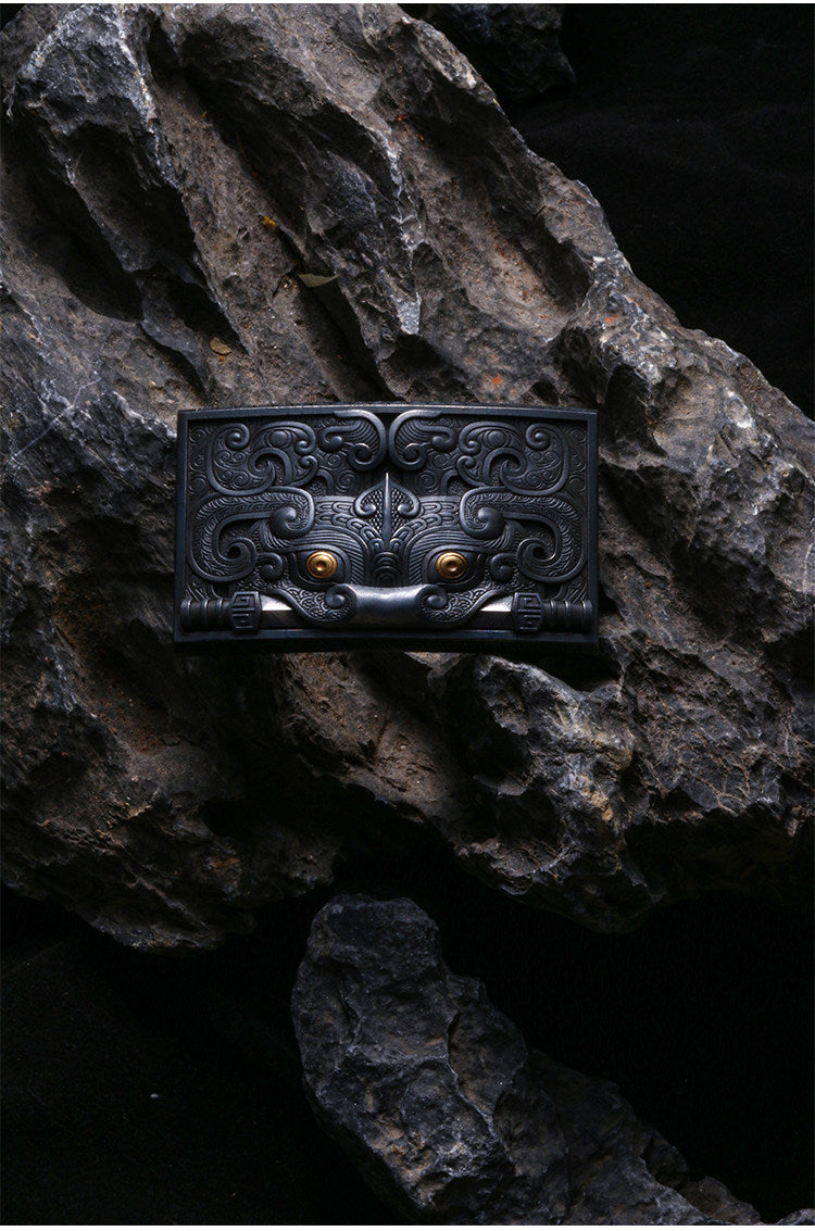 Guardian Beast Sword Silver Biker Belt — detail view 4