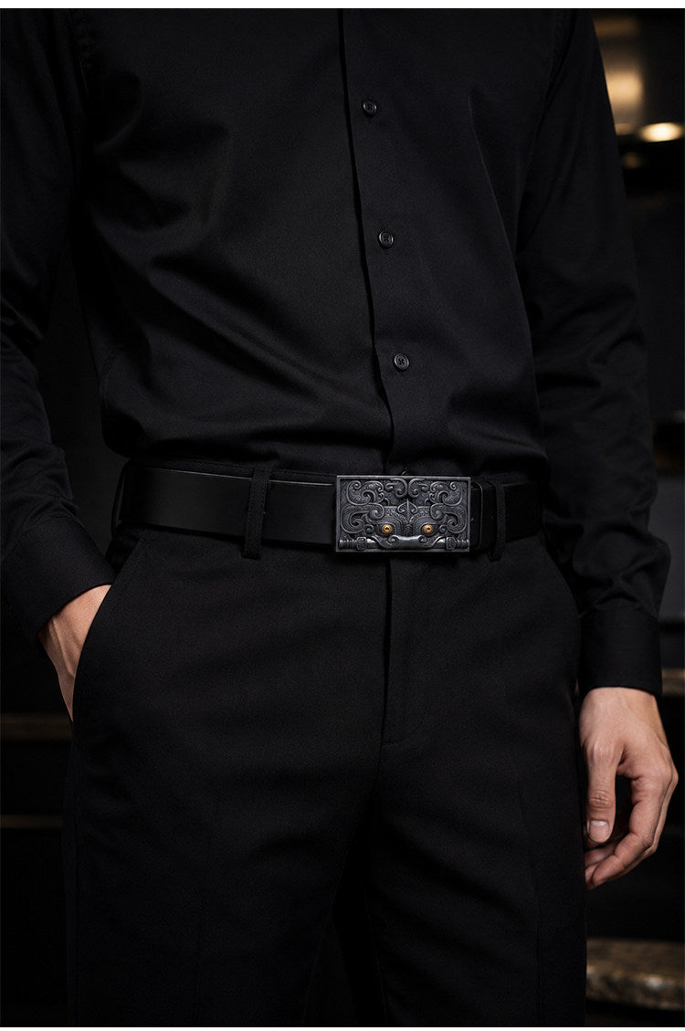 Guardian Beast Sword Silver Biker Belt — detail view 16