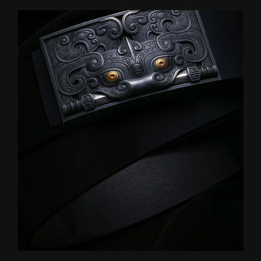 Guardian Beast Sword Silver Biker Belt product view