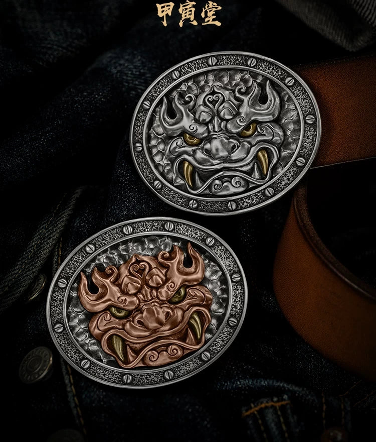 Guardian Beast Triple-Finish Biker Belt Buckle detail view 1