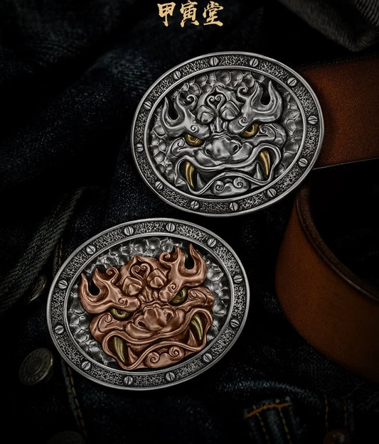 Guardian Beast Triple-Finish Biker Belt Buckle detail view 1