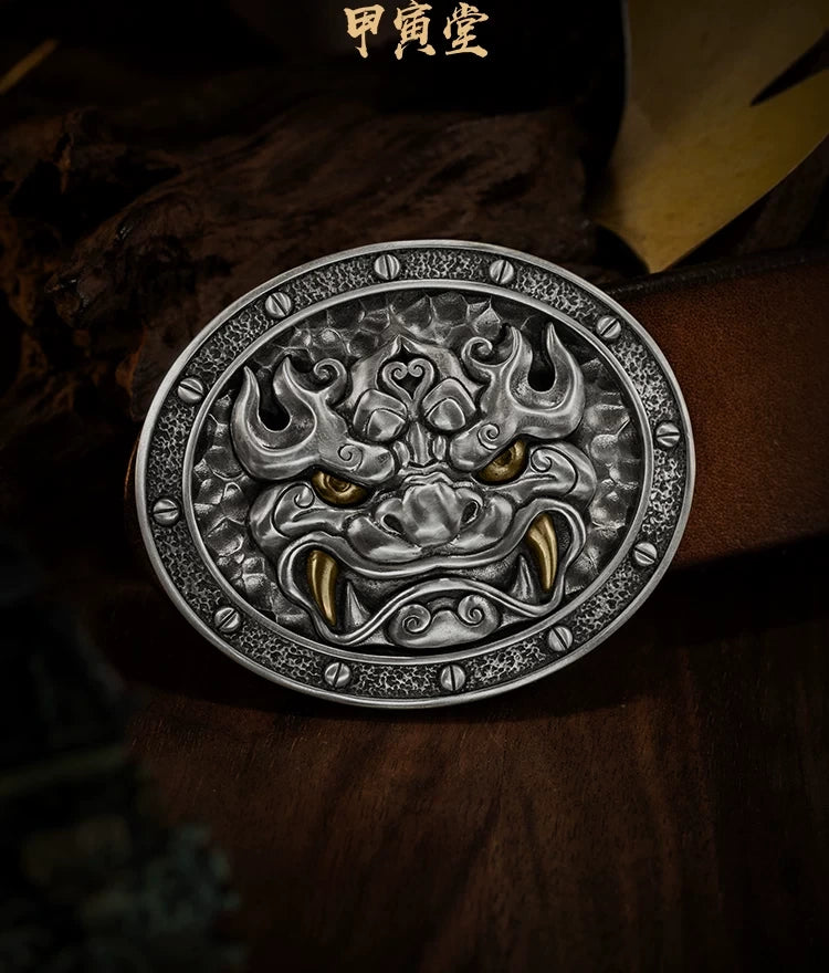 Guardian Beast Triple-Finish Biker Belt Buckle detail view 2