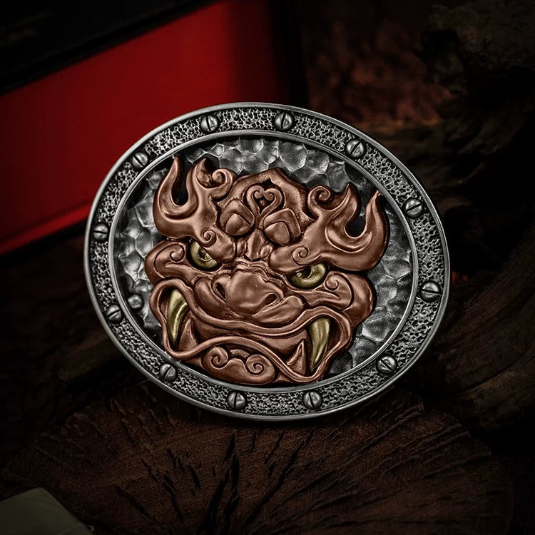 Guardian Beast Triple-Finish Biker Belt Buckle product view
