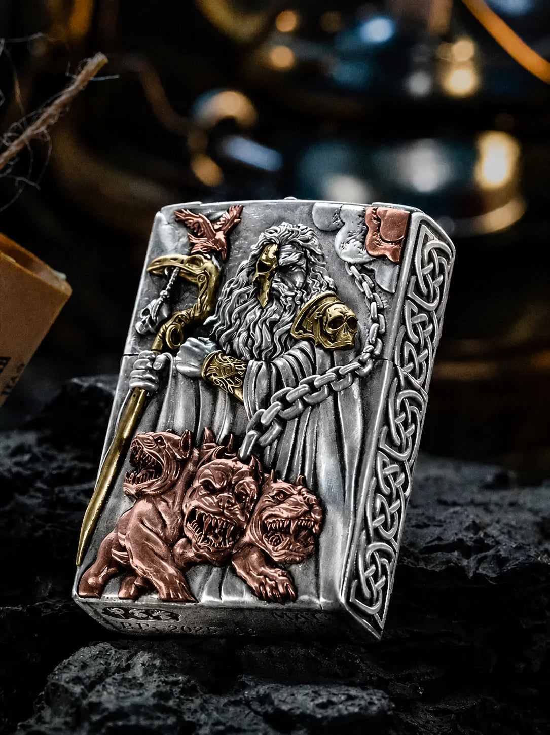 Hades 3D Relief Biker Lighter Case – product view