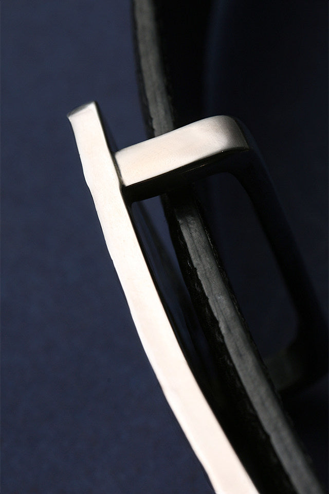 Hammered Silver Shark Leather Biker Belt — detail view 8