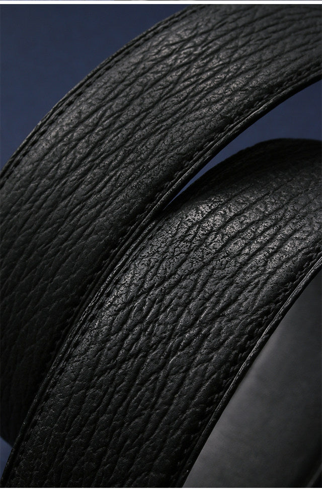 Hammered Silver Shark Leather Biker Belt — detail view 10