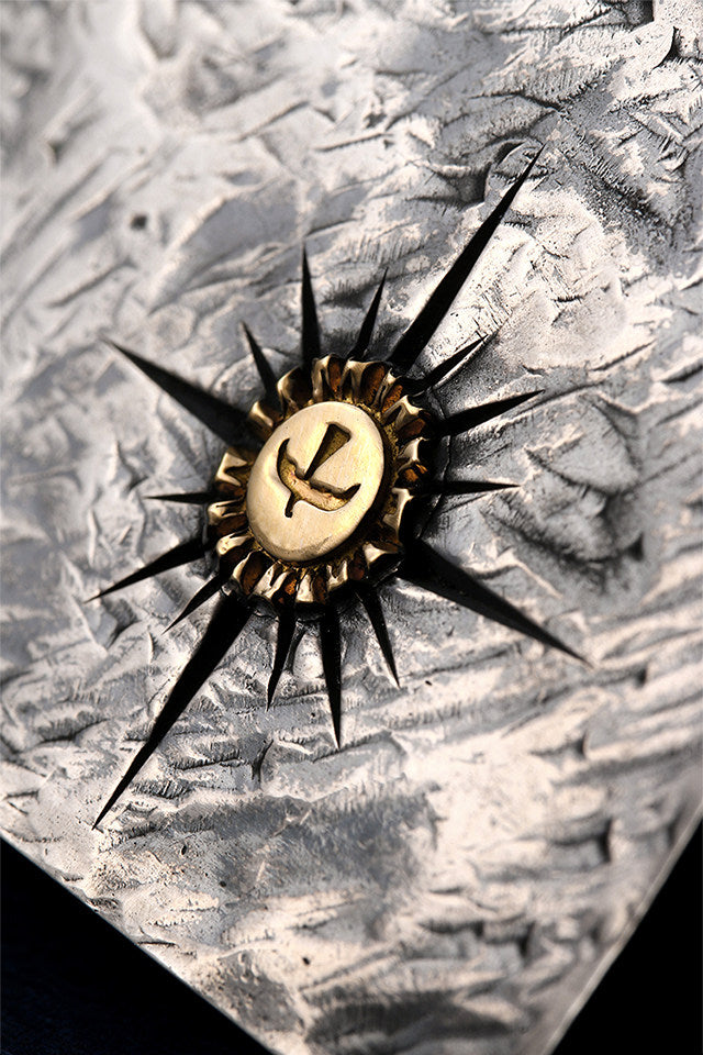 Hammered Silver Shark Leather Biker Belt — detail view 11