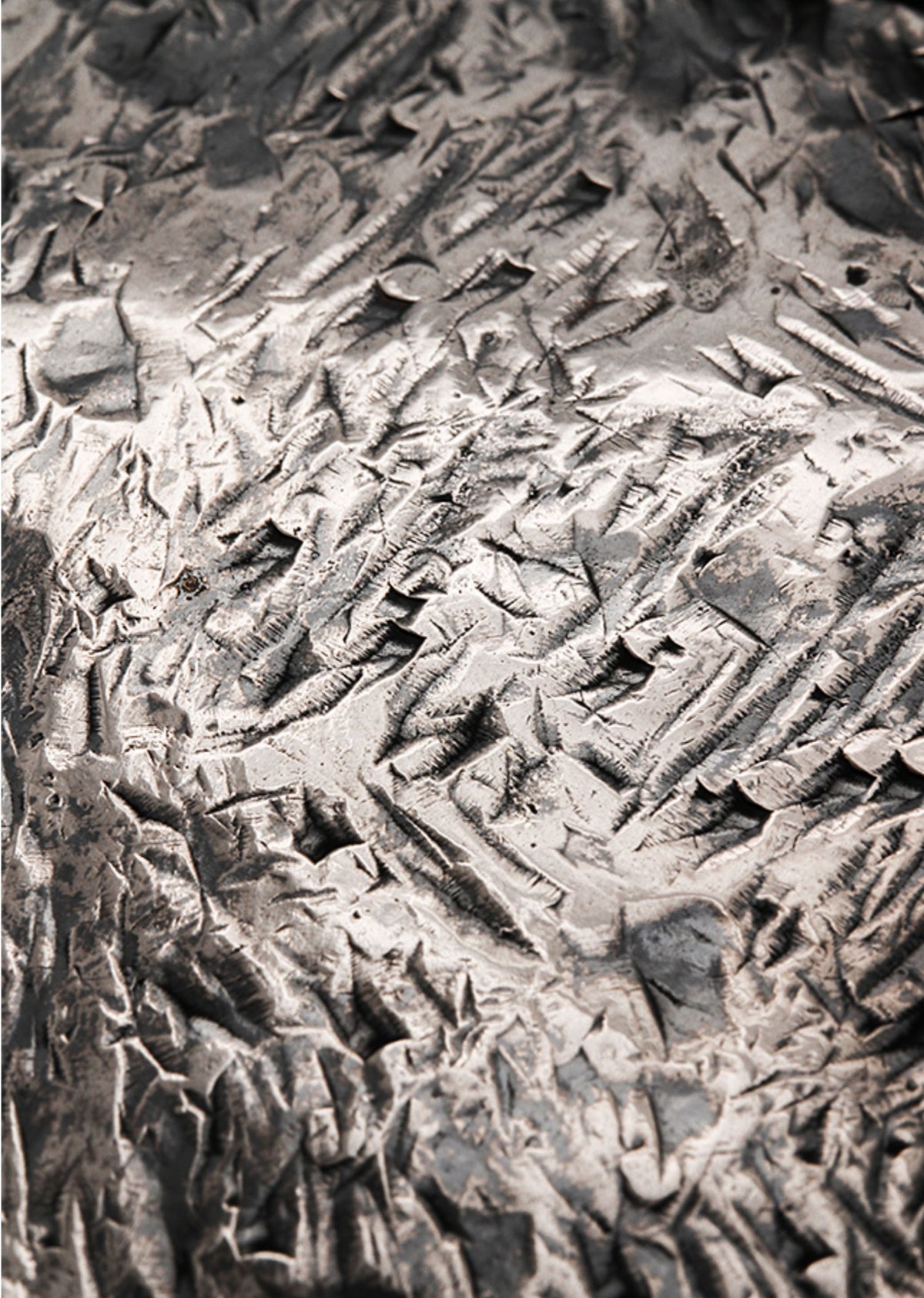 Hammered Silver Shark Leather Biker Belt — detail view 12