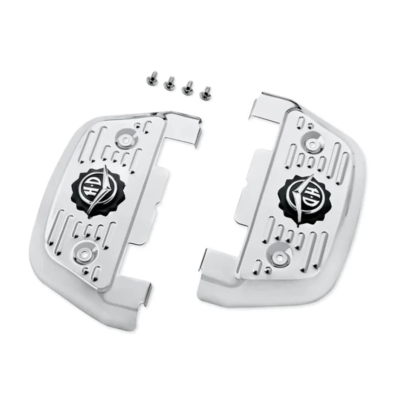 Harley 50246-00 HD medallion chrome passenger footboard backplate covers