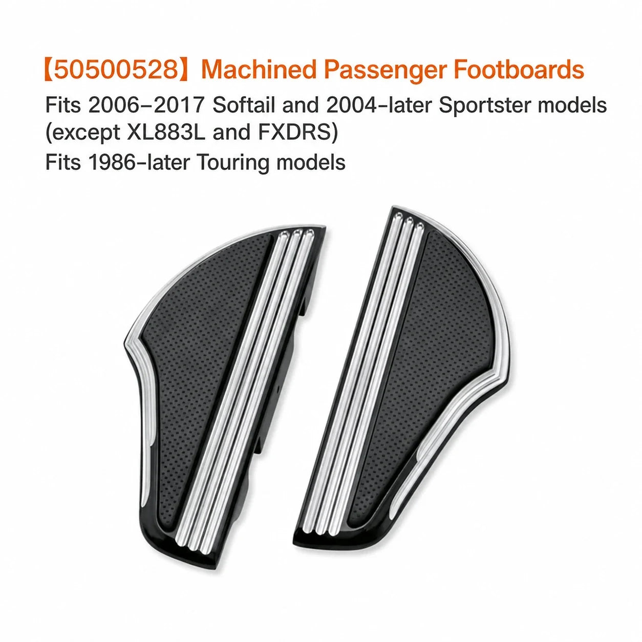 50500528 machined passenger footboards with rubber inserts