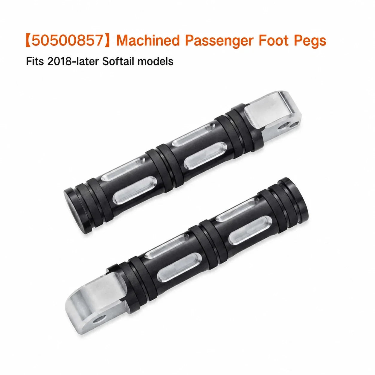 50500857 machined Softail passenger foot pegs