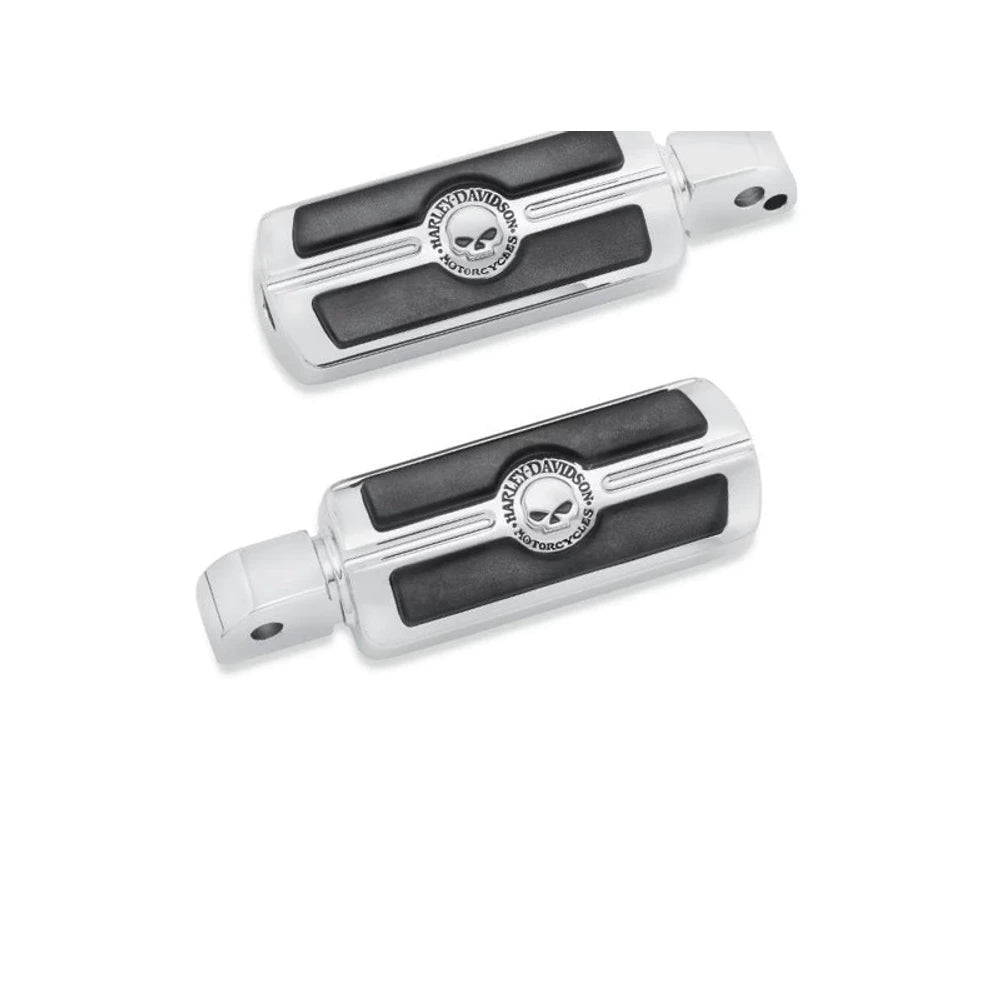50500858 chrome rear skull foot pegs for 2018 and newer Harley Softail models