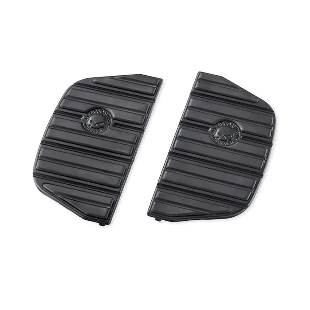 50501285 black passenger footboard pads with skull emblems