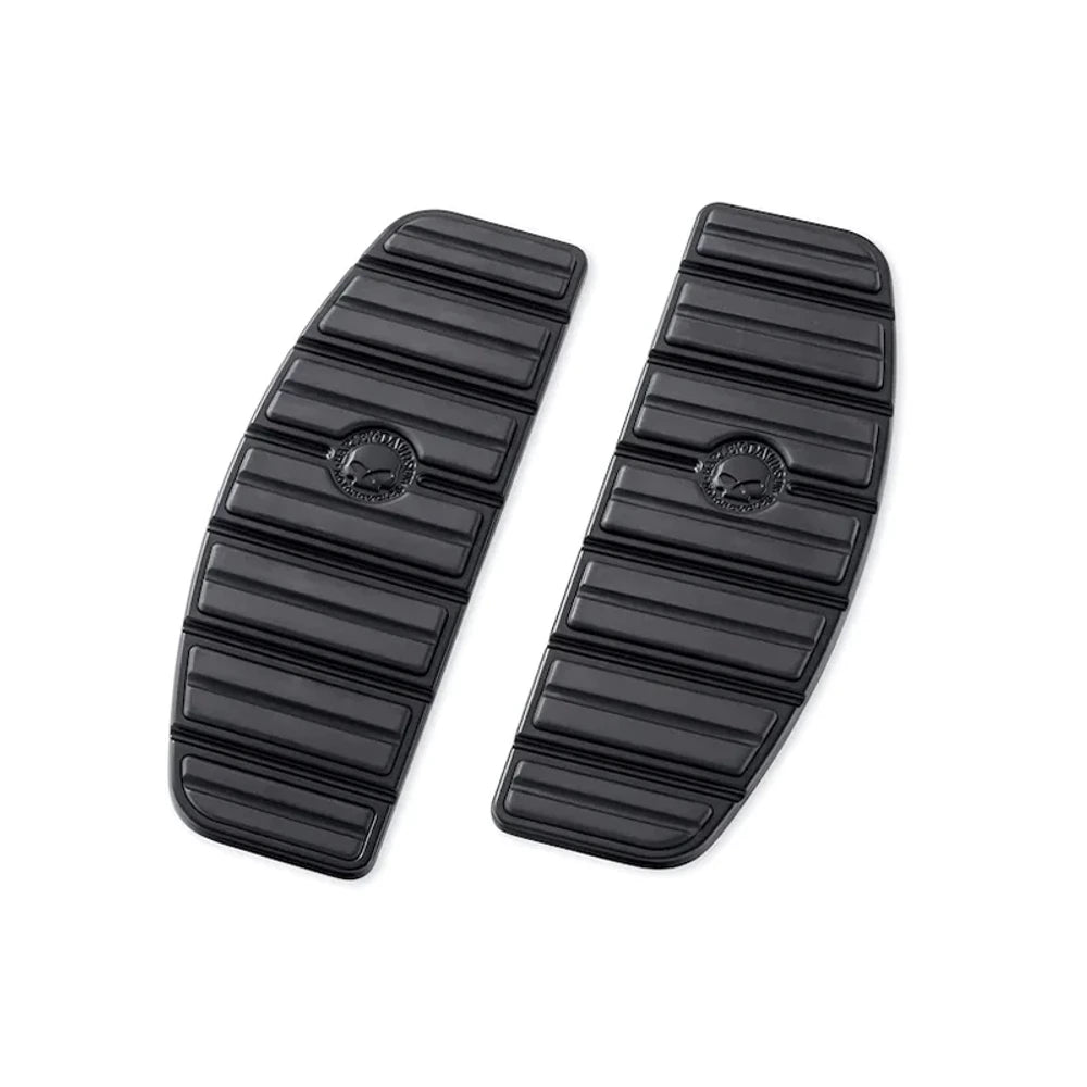 50501287 black Touring rider footboard pads with skull emblems