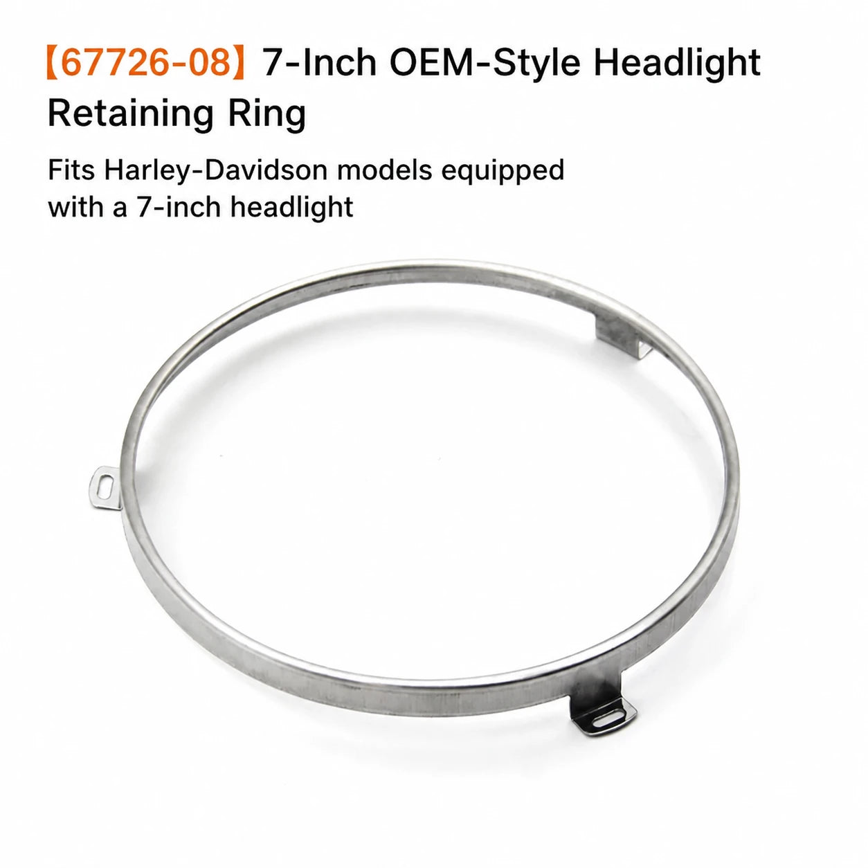 67726-08 seven-inch chrome OEM-style headlight retaining ring