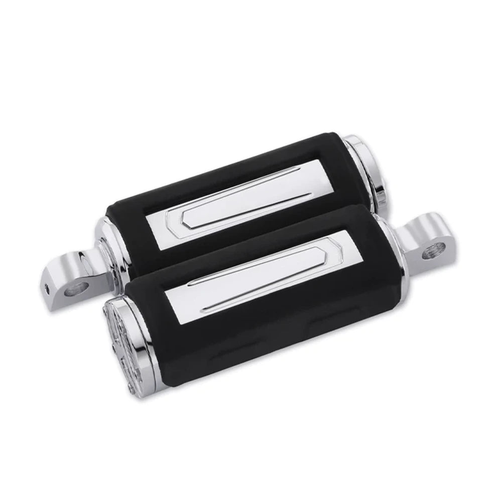 Pair of 6959 chrome and black mini foot pegs for Harley motorcycles