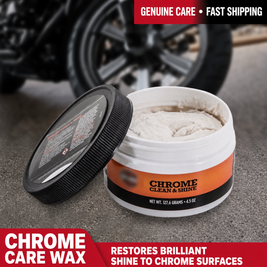 Chrome care wax for motorcycle chrome surfaces