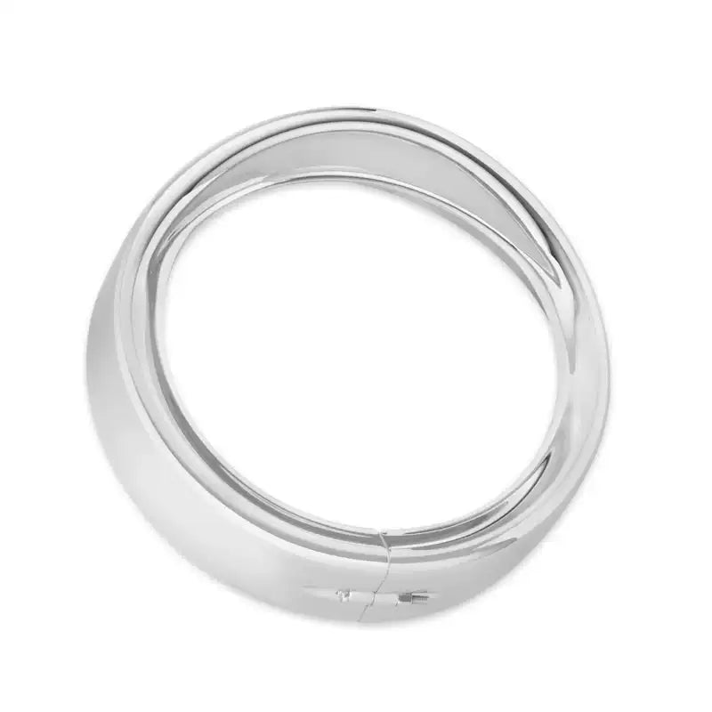 Chrome motorcycle light visor and trim hardware