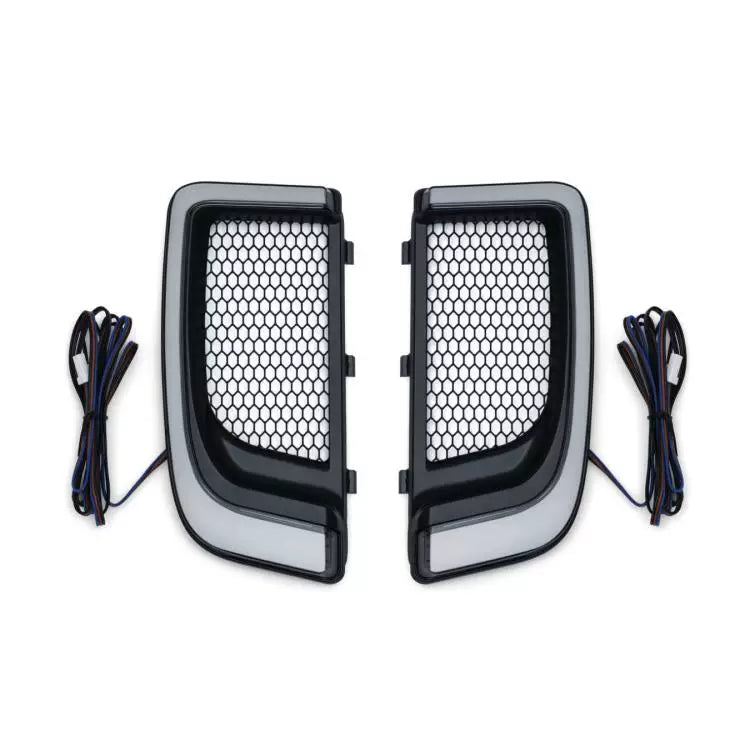 5063 chrome-finish engine guard LED light pair with wiring