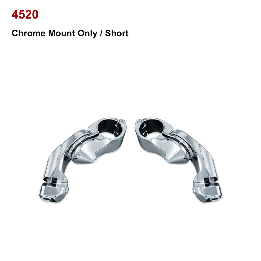 Chrome short mount only for compatible Harley motorcycle highway cruise foot peg