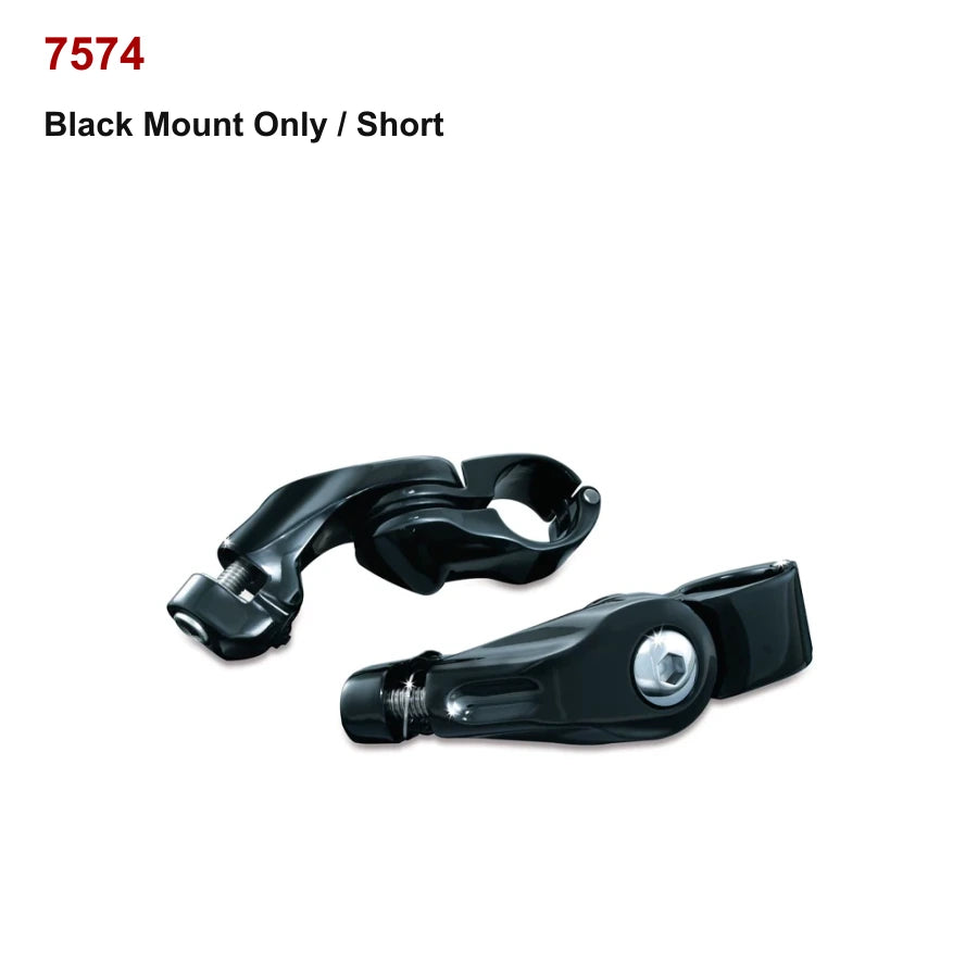 Black short mount only for compatible Harley motorcycle highway cruise foot peg
