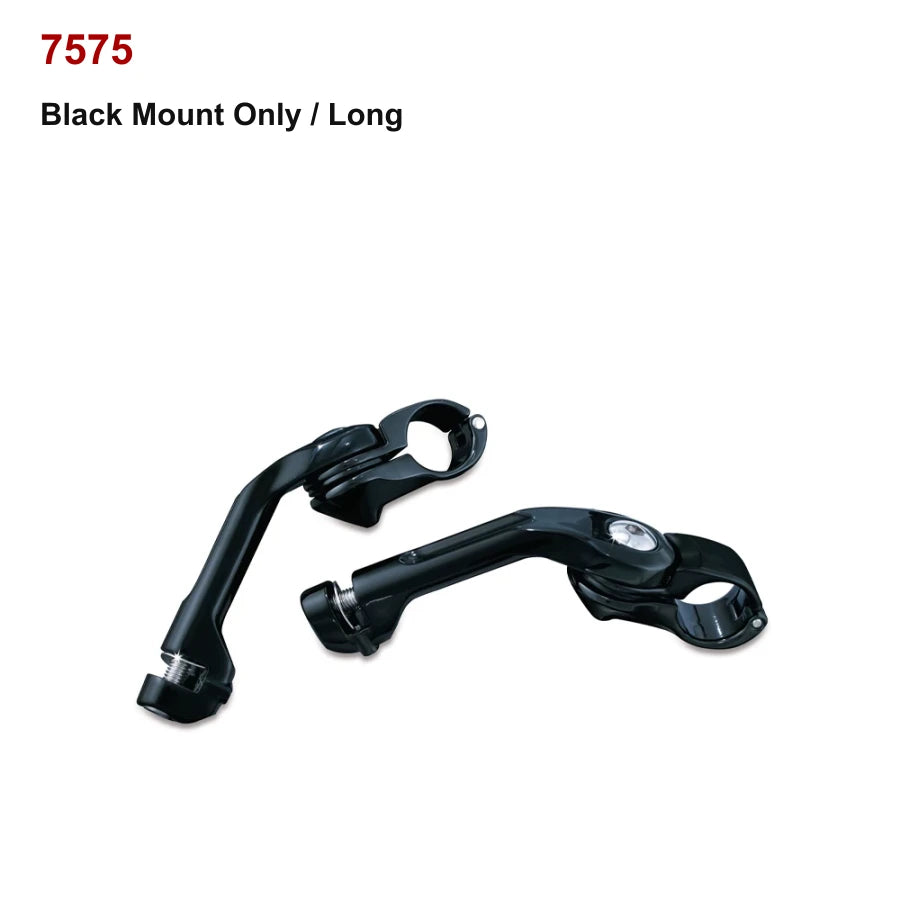 Black long mount only for compatible Harley motorcycle highway cruise foot peg