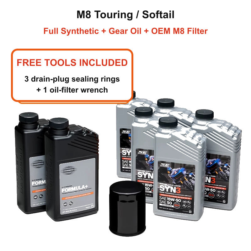 M8 Touring Softail full synthetic oil and gear oil kit