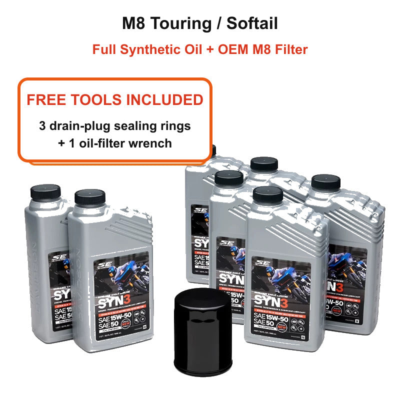M8 Touring Softail full synthetic oil kit