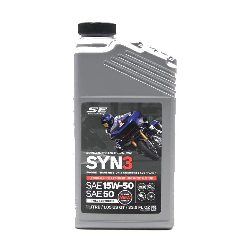Full synthetic motorcycle engine oil bottle
