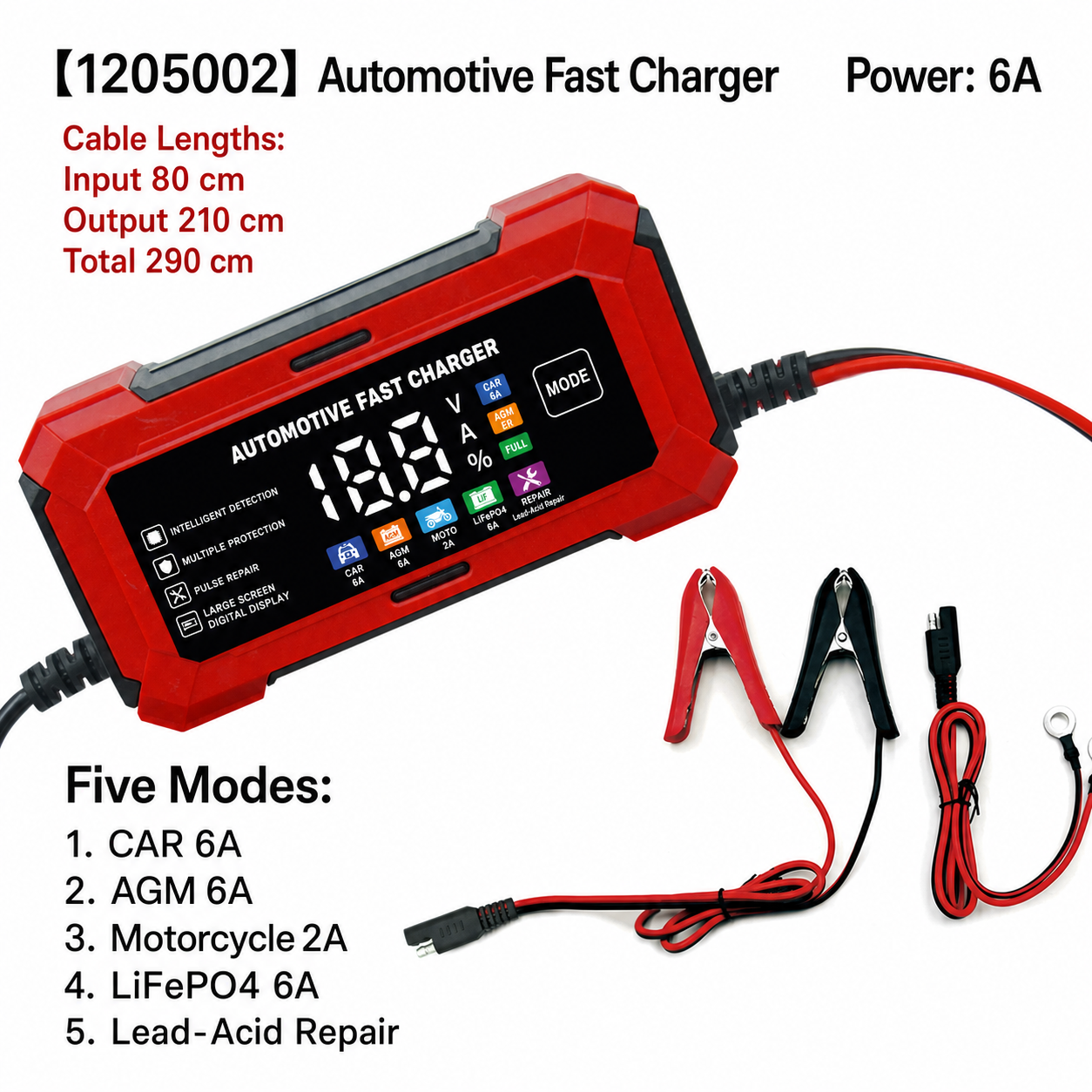 1205002 6A Motorcycle Automotive Charger