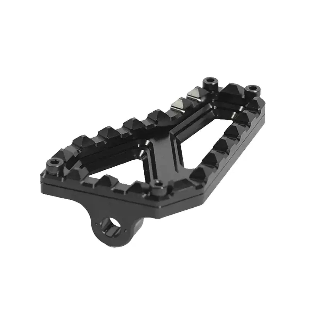 Black PB-style motorcycle brake pedal product view with wide serrated platform