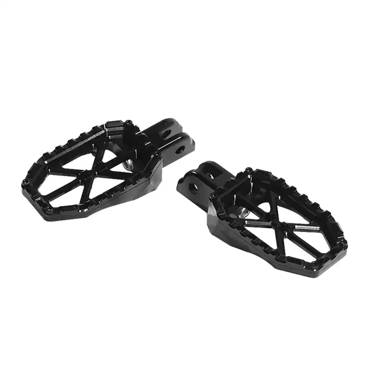 Pair of black PB-style front or rear foot pegs for compatible Harley motorcycles
