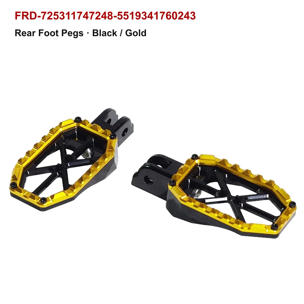 rear PB-style motorcycle foot pegs in black / gold for compatible Harley-Davidson models