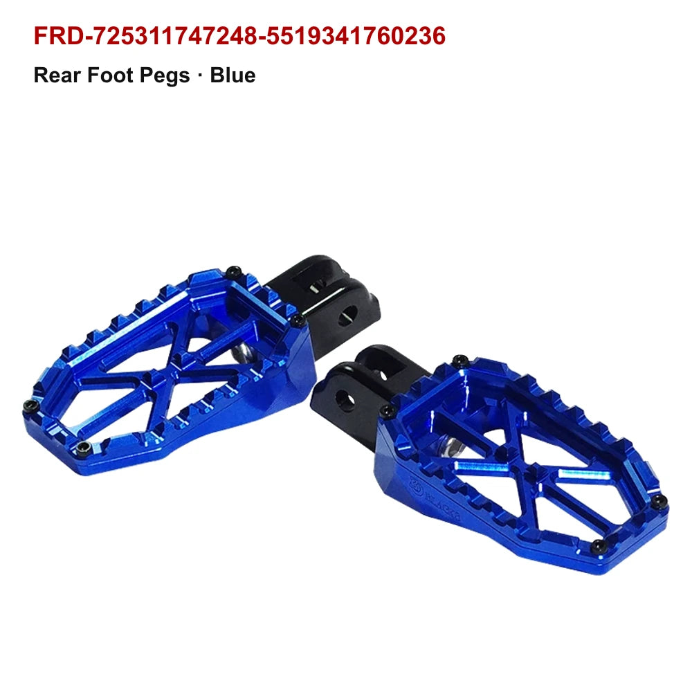 rear PB-style motorcycle foot pegs in blue for compatible Harley-Davidson models