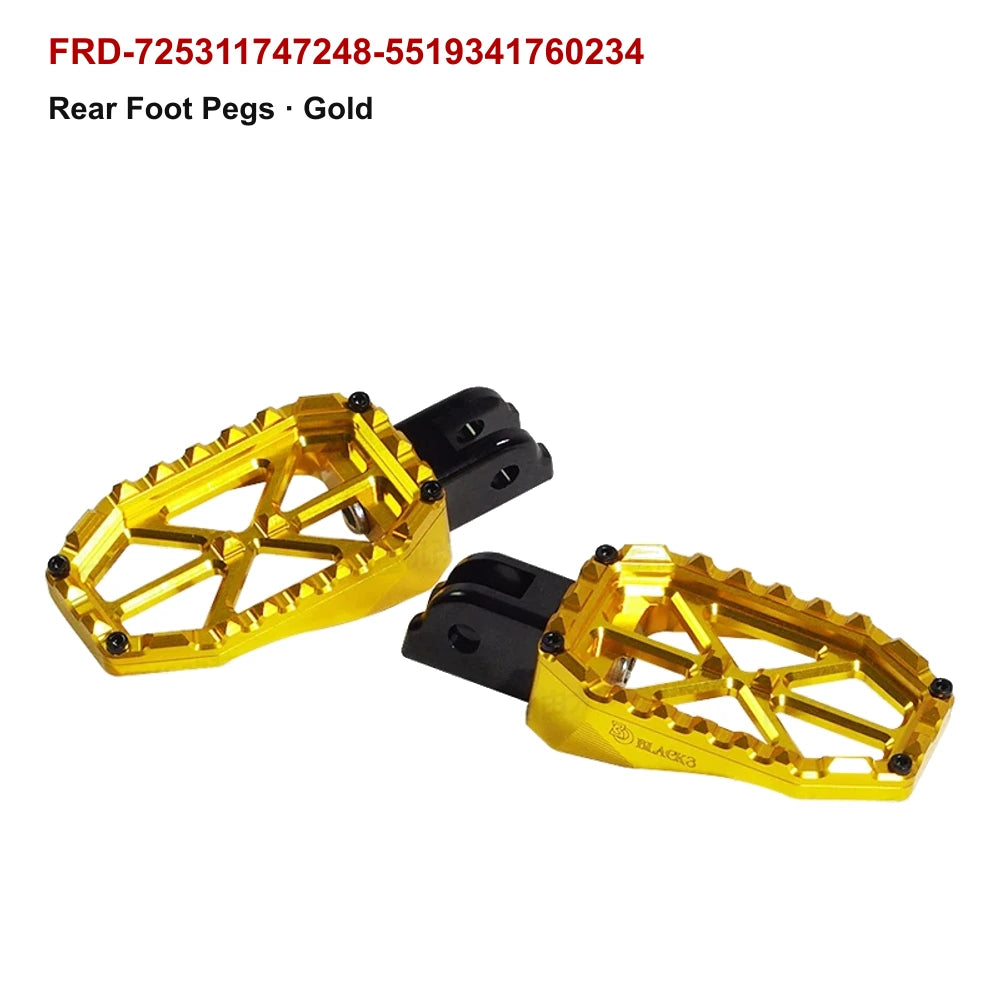 rear PB-style motorcycle foot pegs in gold for compatible Harley-Davidson models