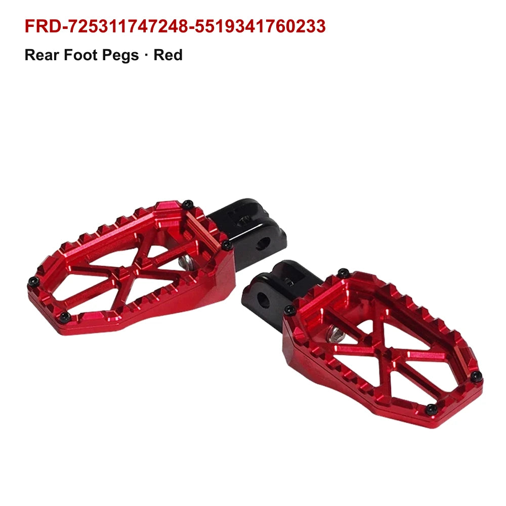 rear PB-style motorcycle foot pegs in red for compatible Harley-Davidson models