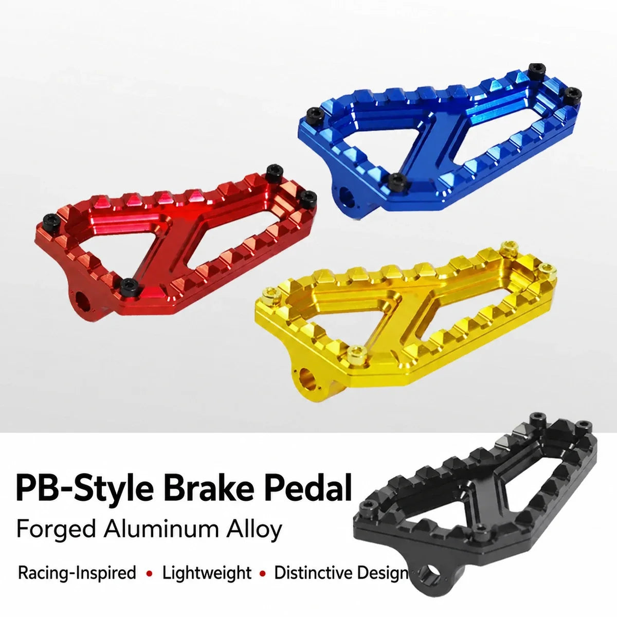 PB-style brake pedal color options for compatible Harley Softail and Touring motorcycles