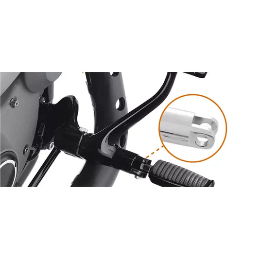 Harley Sportster forward foot peg mounting bracket close-up
