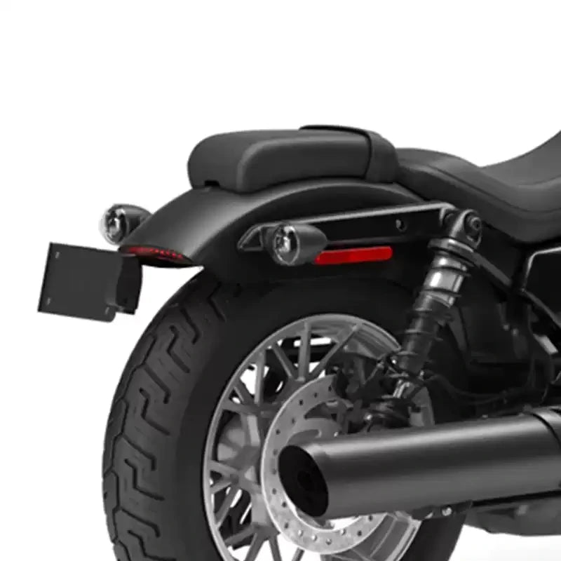 Side view of Harley Sportster rear fender LED tail light installation