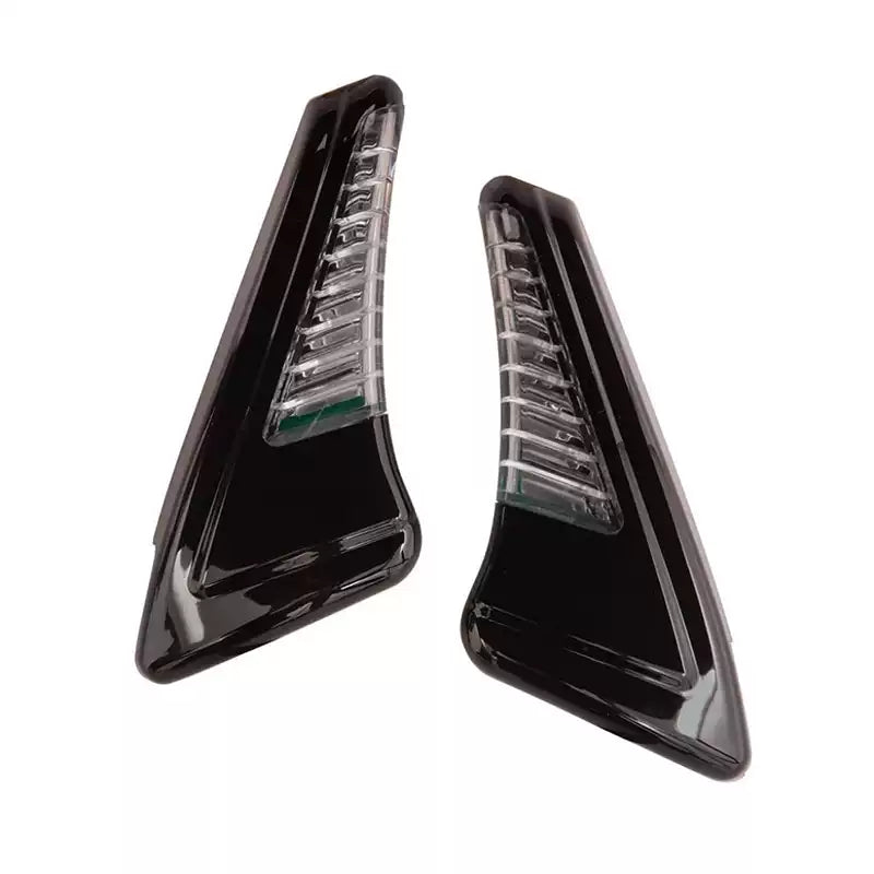 Pair of black 40017 LED Tour-Pak side running brake and turn signal lights
