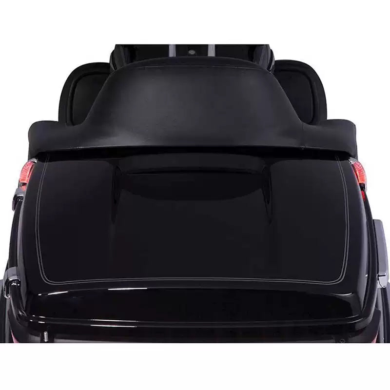 Rear view of paired Tour-Pak side lights installed on a Harley Touring motorcycle
