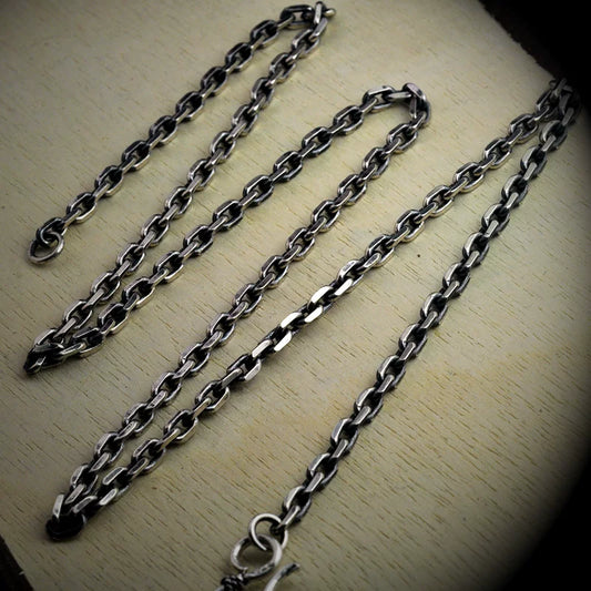 Heavy Antiqued Sterling Silver Mariner Chain Necklace - view 3