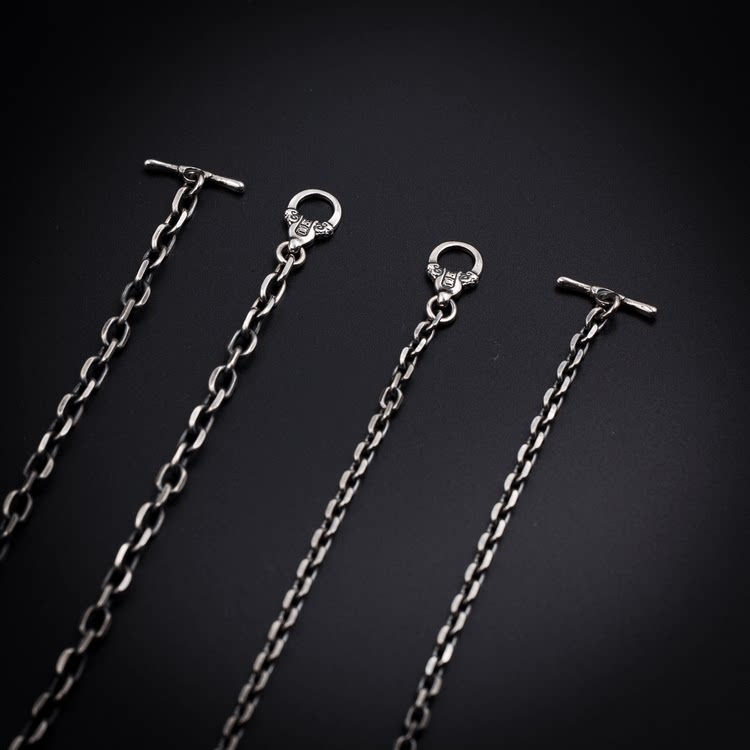 Heavy Sterling Silver Punk Mariner Necklace - view 2