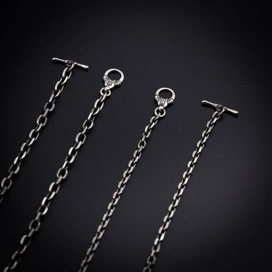 Heavy Sterling Silver Punk Mariner Necklace - view 2