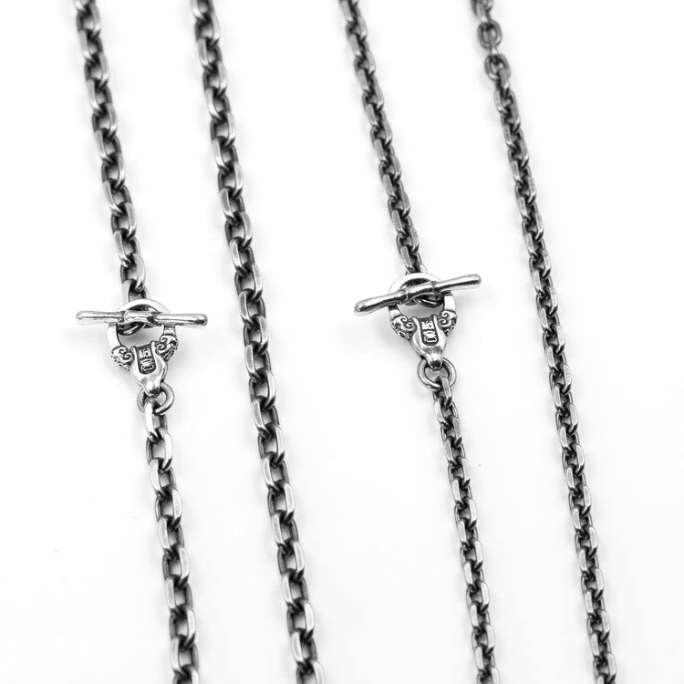 Heavy Sterling Silver Punk Mariner Necklace - view 3