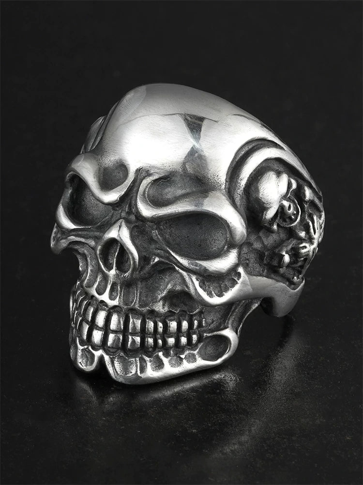 Hell Demon Skull 925 Sterling Silver Biker Ring product view 1