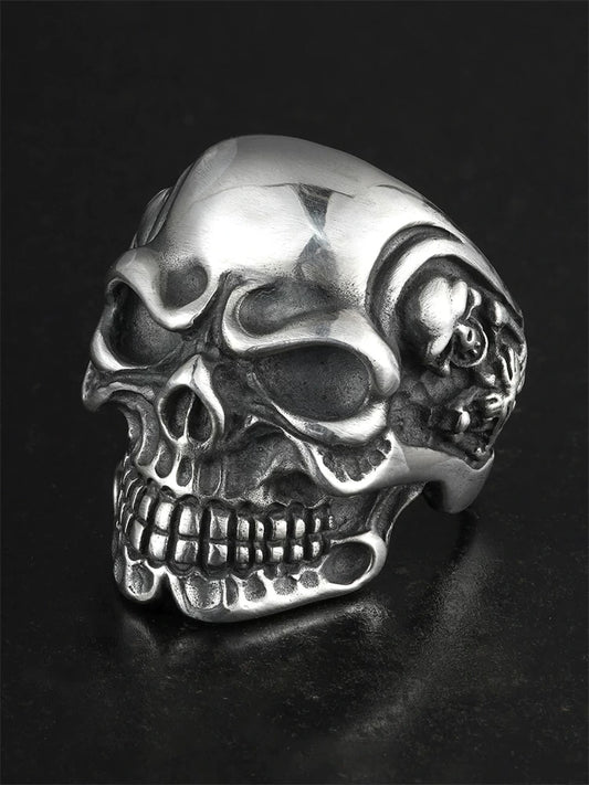 Hell Demon Skull 925 Sterling Silver Biker Ring product view 1